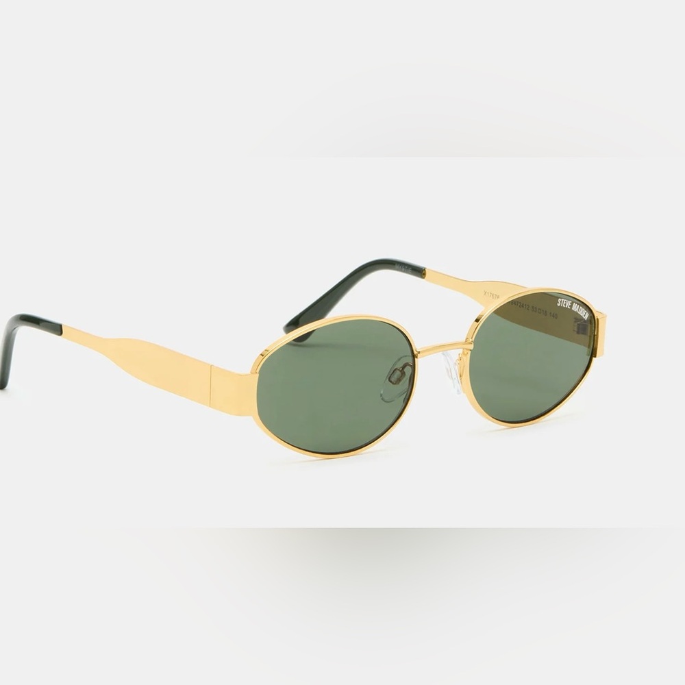 Steve Madden Mystie gold metal frame oval sunglasses brand new